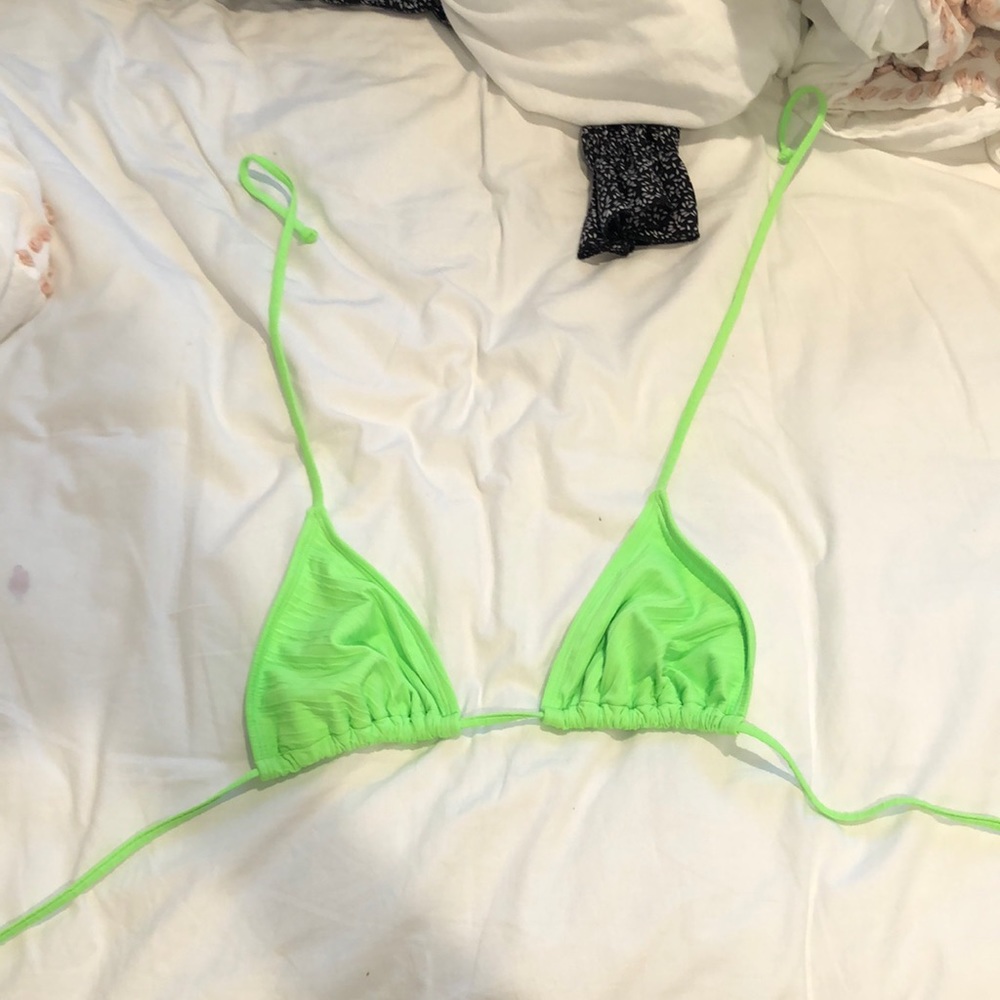 Target neon green bathing suit triangle bikini top